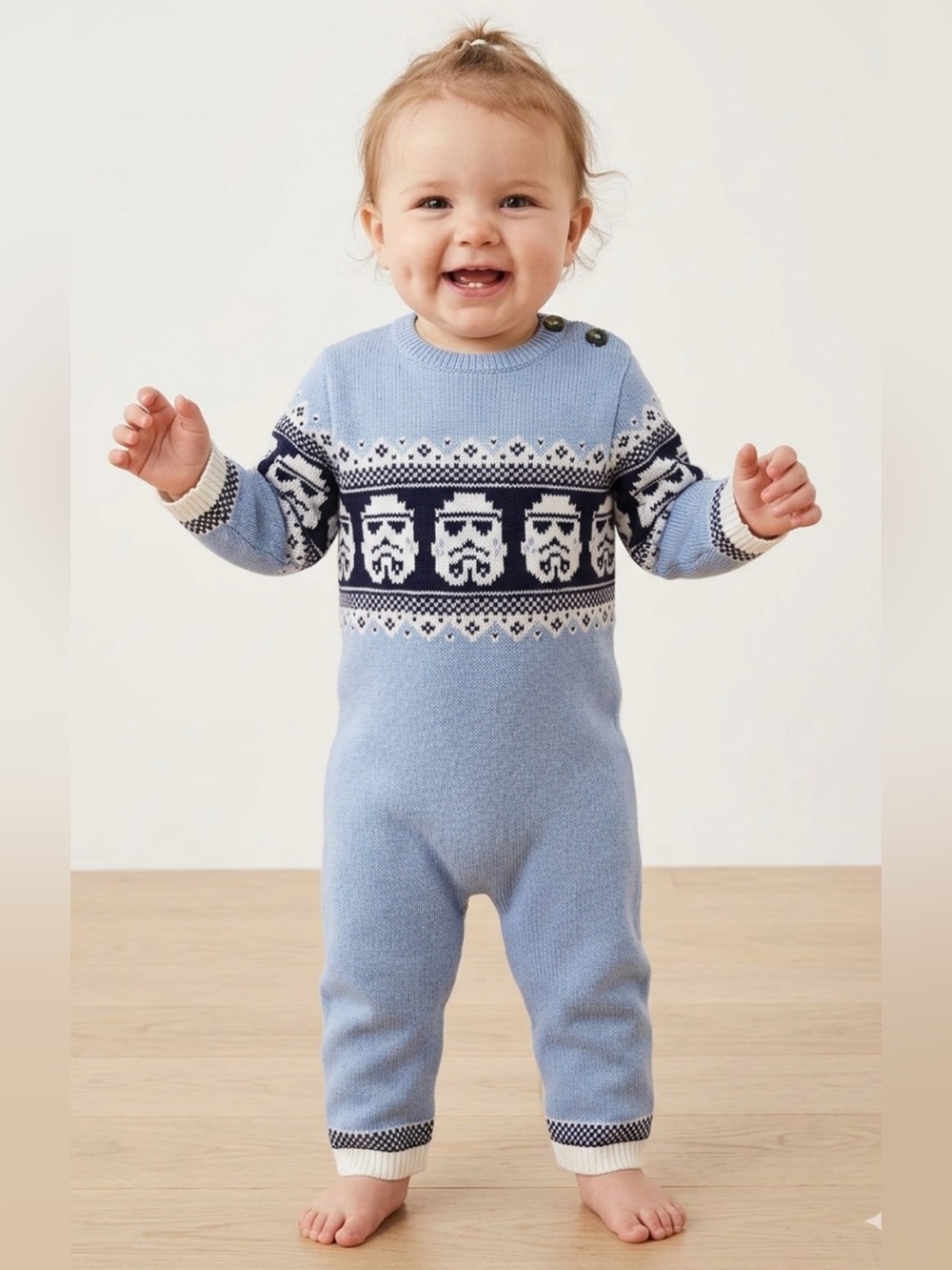 Janie and Jack Stormtrooper Star Wars One Piece Sweater Fair Isle 18-24 Months